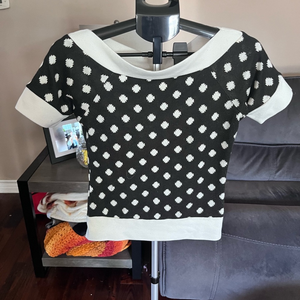 Black and White Polka Dot Sweater